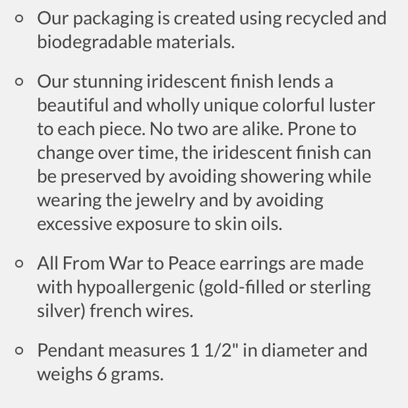 Tree of Life Iridescent Peace Bronze Earrings - Picture 9 of 9